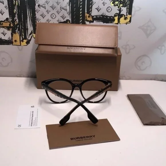 New Authentic Burberry Black and Gold Women's Glasses BE2356 3942